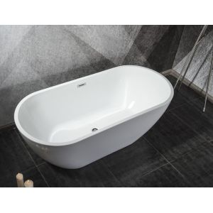 Freestanding Artificial Stone Bathtub 170CM For Office Building