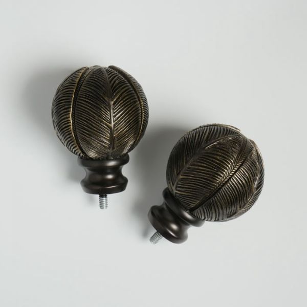 Buy KIEI EP1014 wooden curtain pole ends Luxury Adjustable Hardware at wholesale prices