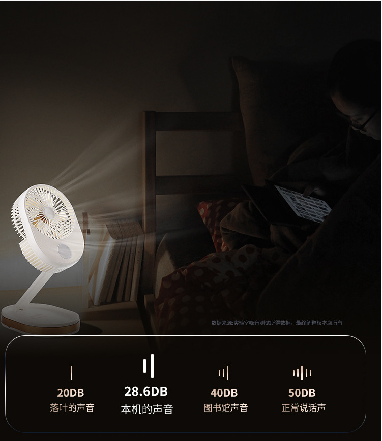 English Operating Language Portable USB Charging Foldable Small Fan for Home Office