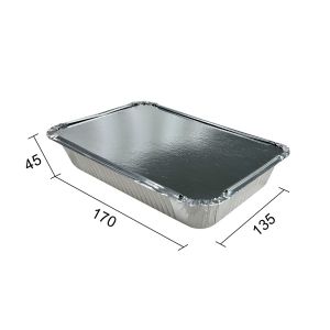 Food Packing Oblong Aluminum Container with Lids and Environmental Friendly