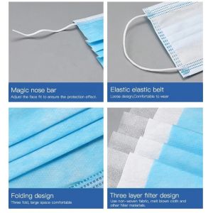 Non Sterile 17.5*9.5cm 3 Ply Disposable Face Masks