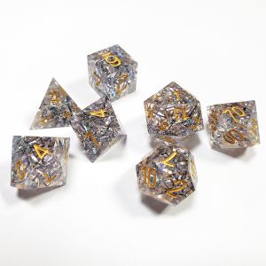 Transparent crystal color band Resin Boarding Dice Set dnd dice