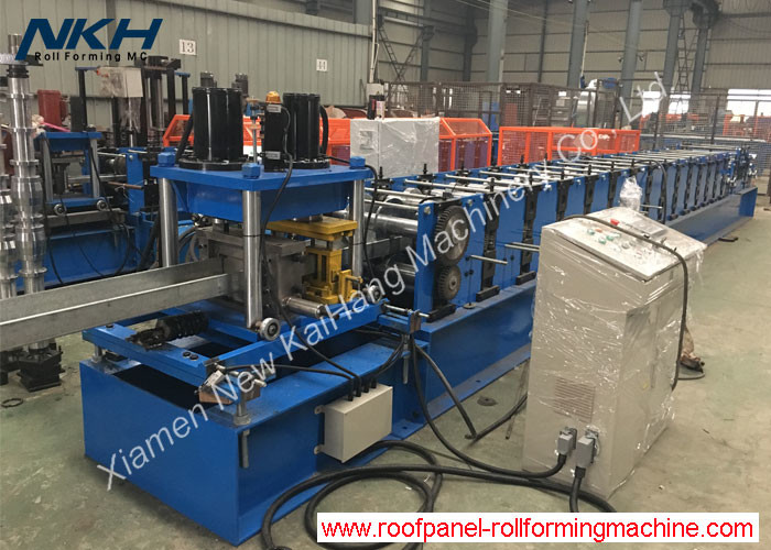 Galvanized Sheets Purlin Roll Forming Machine With Post Punching / Cutting