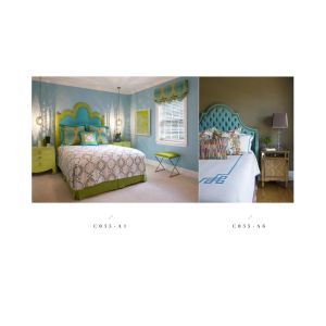 Quality modern high quality green fabric bed furniture for sale