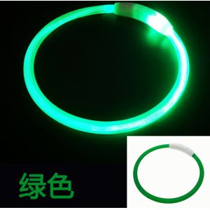 Night Leather Dog Collars Rechargeable Waterproof Night Glow Dog Collar