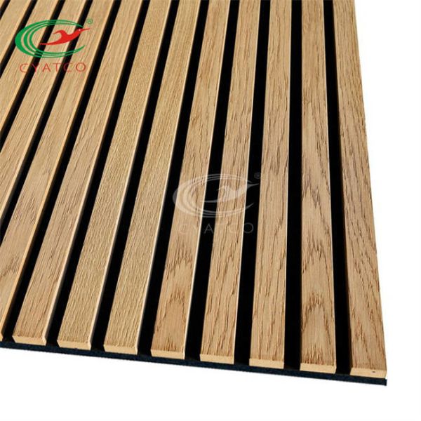Hotel Modern 3D Wood Slat Wall Eco Friendly With Polyester Fiber
