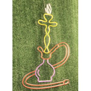 Hookah Shisha Handmade Neon Sign PMMA Silicone Material Transparent Backing