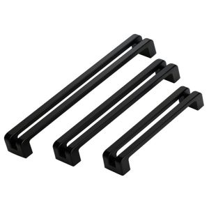 Matter Black Kitchen Cabinet Handles American Hollow Design Zinc Drawer pulls
