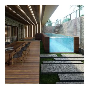 Lucite Acrylic Above Ground Modular Container Home Pool with Clear Wall Window