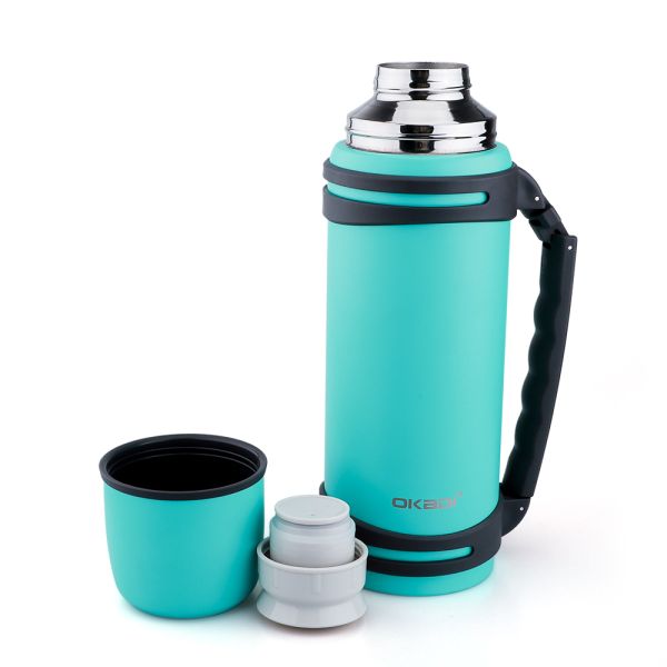 1.4L/1.8L Stainless Steel Vacuum Travel Pot Outdoor Sports Thermal Flask Water Bottle With Handle