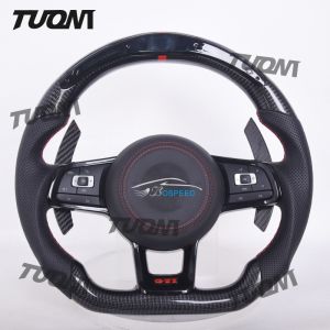 China Ergonomic VW Carbon Fiber Flat Bottom Steering Wheel on sale