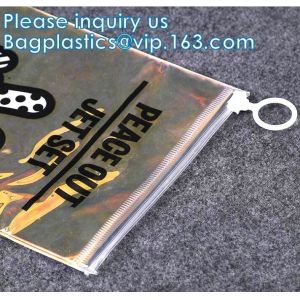Vinyl Slider PE PVC EVA Forsted Matte Compostable Zipper Lock Bag, Holographic