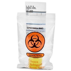 Biohazard Transparent 8x10cm Specimen Transport Bag Heat Seal