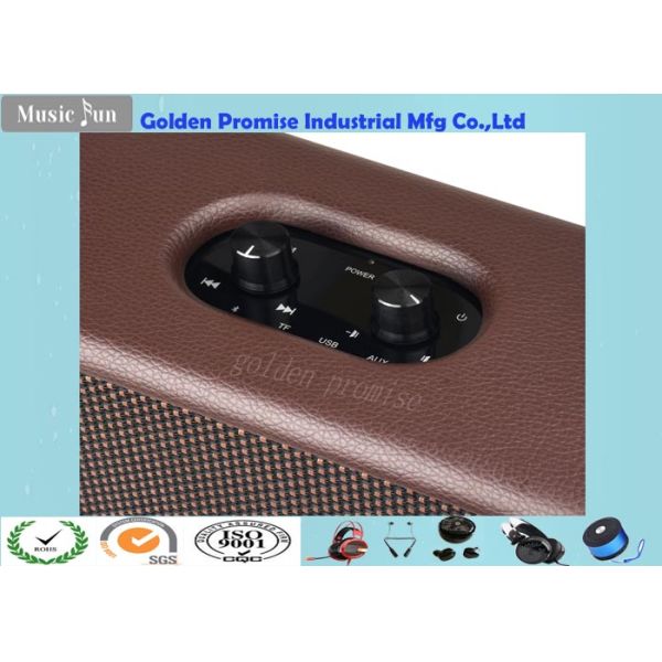 Fabric Cover Wooden Bluetooth Speaker Portable 8W Bi-Horn Wireless Hifi Speakers