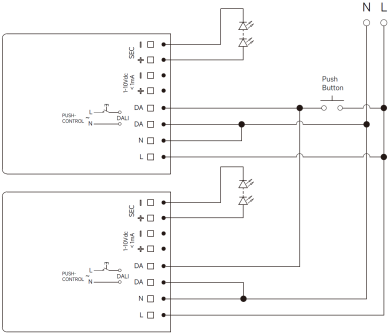 50W 700ma to 140ma programmable DALI2 & PUSH & 0-10V dimmable led power driver for LED panel