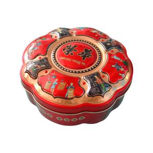 Irregular Biscuit Tin Box ISO9001 Heart Shaped Tin Box