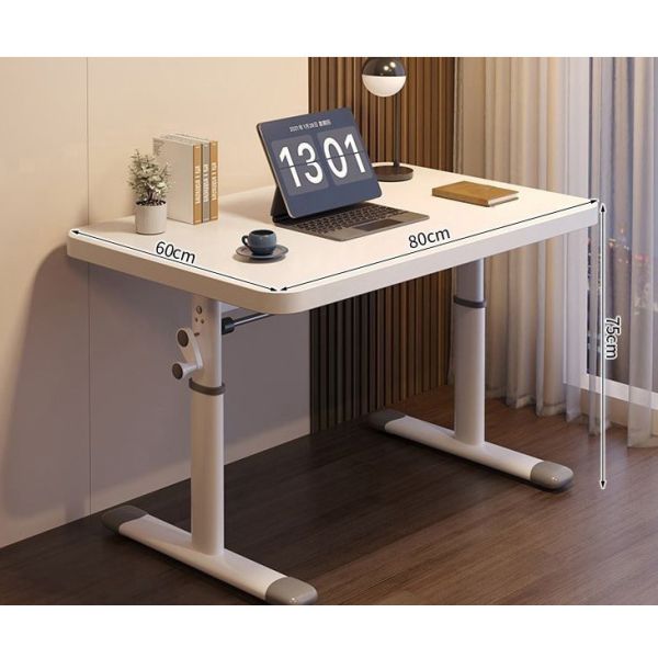 Custom White Wooden Modern Office Desk Furniture with Height Adjustable Manual