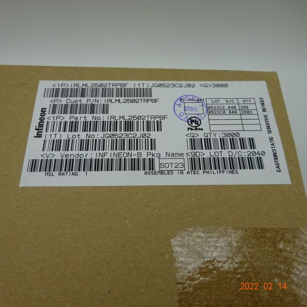 Buy OEM Single Chip MOSFET IRLML2502TRPBF SP001558336 45mOhms at wholesale prices