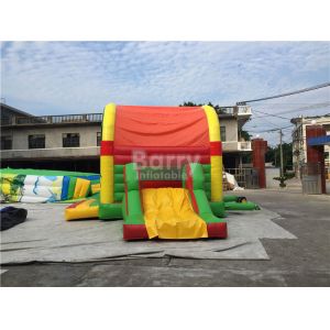 Clearance Inflatable Bouncer , Beautiful Jump House With Small Slide