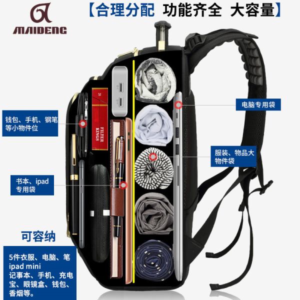 Nylon Custom Casual Metal Zipper Backpack Men Travel Multi Functional