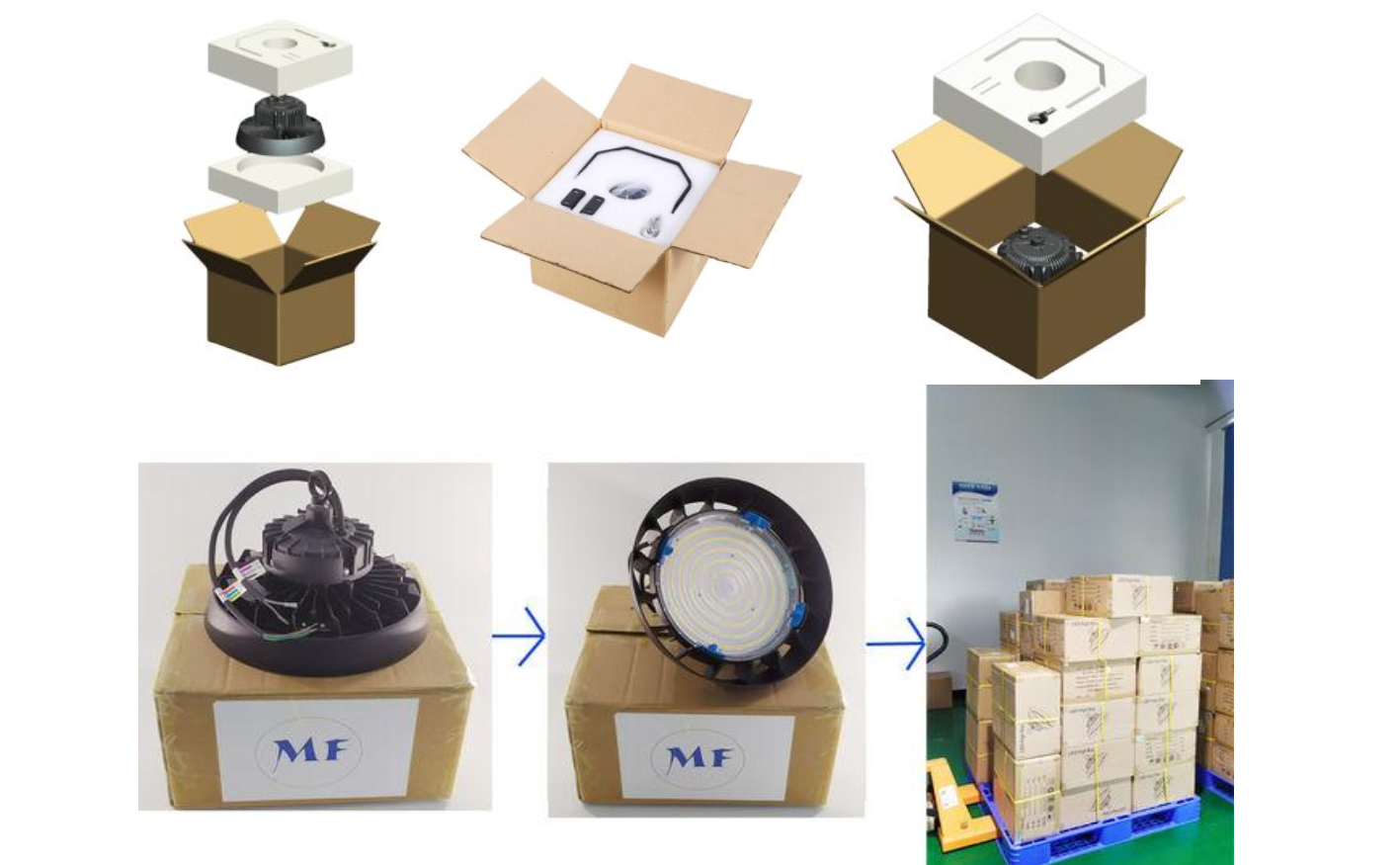 100W/150W/200W/240W IP65 5000K High Bay Light Indoor 3 Beam Angle in 1 Zoomable For Supermarket