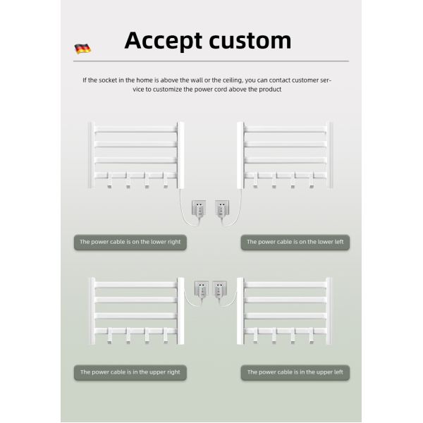 Three-layer Modern Design Steel Bathroom Heated Towel Warmer Rail Electric 1000 400