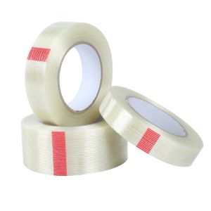 Quality Fiber Reinforced Packing Adhesive Tape Clear Bi Directional Filament Strapping Tape for sale