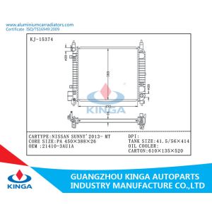 Nissan Auto Aluminum Radiator Repair Of Sunny'2013-MT OEM: 21410-3AU1A
