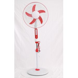 Red 18 '' Remote Control Solar Stand Fan with 12pcs LED