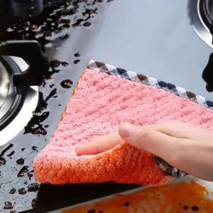 China Stainless Steel Microfiber Kitchen Cleaning Cloth 25x25cm on sale