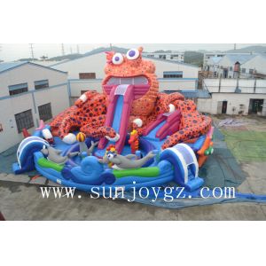 China Octopus Cartoon Shape Kids Inflatable Water Park For Amusement on sale
