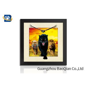 Hotel Decor Wall 3D 5D Pictures CMYK Full Color Lenticular With Black Frame
