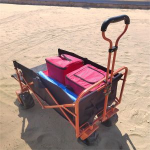 Customized Sturdy Steel Utility Folding Wagon Trolley Cart Portable