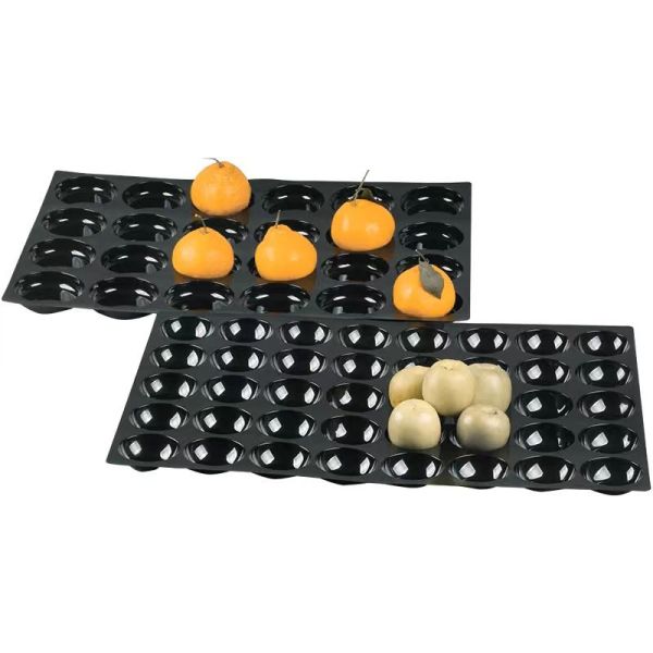 Buy 9 25 28 30 hole disposable pp black fruit tray plastic blister PET display kiwi/pitaya plastic tray for supermaket at wholesale prices