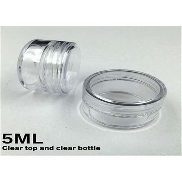 Smooth 5ml Acrylic Concentrate Containers , Screw Top Plastic Concentrate