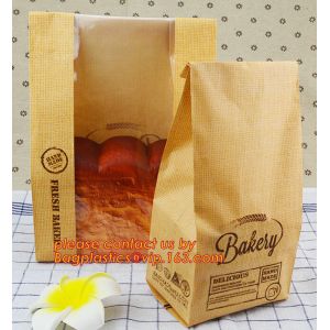 Customize Translucent Window Brown Greaseproof Kraft Paper Bag Special Opp