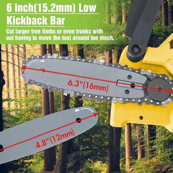 24V 18m/S Cordless Brushless Portable Chain Saw Rechargeable For Wood Cutting