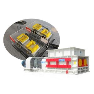 75mm Feed Size Double Roll Crusher With 650TPH Capacity 132*2 KW Dual Motor
