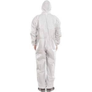 Lightweight Disposable Protective Coverall Front Zipper Closure With Hood