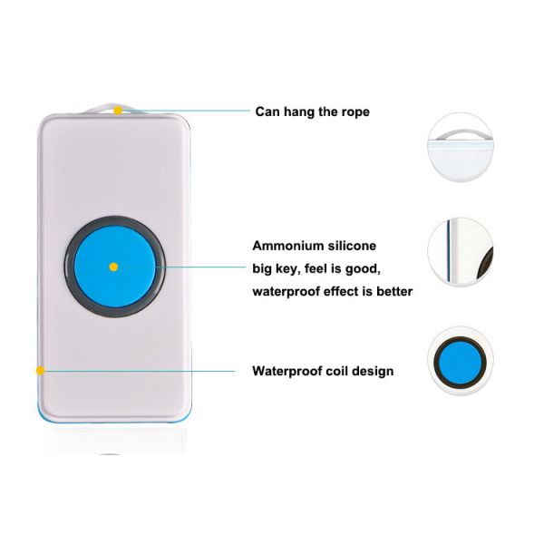 Wireless Doorbell with Personal Emergency Alert choose from 23 chimes CX-3056J