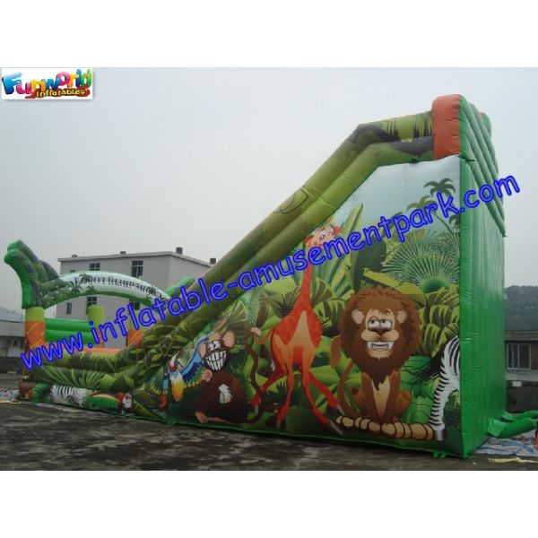 Waterproof Rent Inflatable Slide , Jungle Big Inflatable Slide Slip For Children