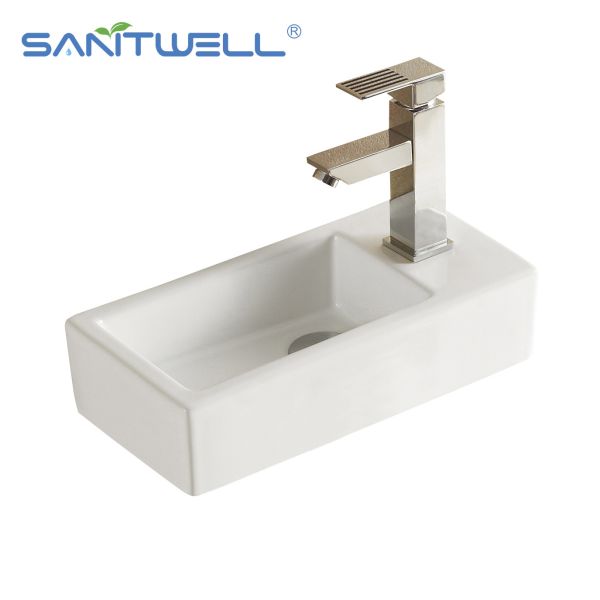 Bathroom Solid Surface Sanitary Ware Stone Lavabo Rectangular Ceramic Basin