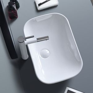 Rectangular Counter Top Bathroom Sink Impact-Resistant Materials Wash Basin