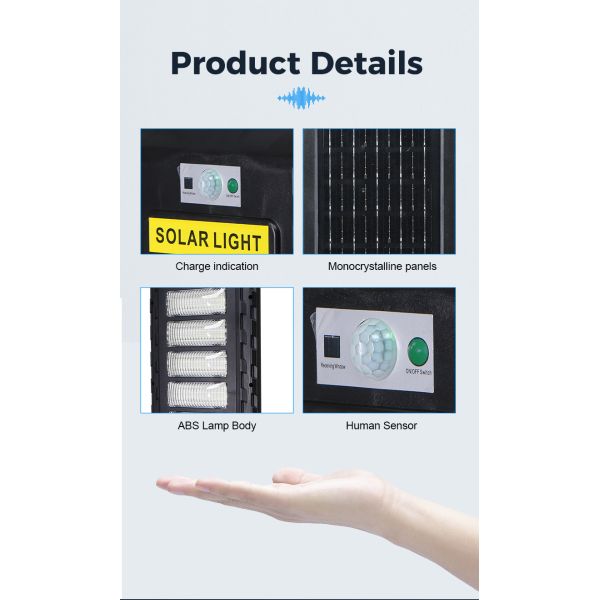 High Lumen Long Working Time Outdoor 50W 100W 150W 200W 250W 300W Pole Led Solar Street Light Battery