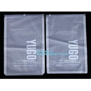 Plastic Cosmetics packaging bags With Slider Zipper Top, Frosted PVC Slider