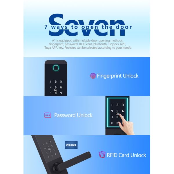 CE Certificate Wifi Smart Lock Outdoor Smart Door Lock With Semiconductor Sensor