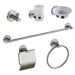 Soap dish 83502- Round &stainless steel 304&Brush ,glass & Bathroom Accessories