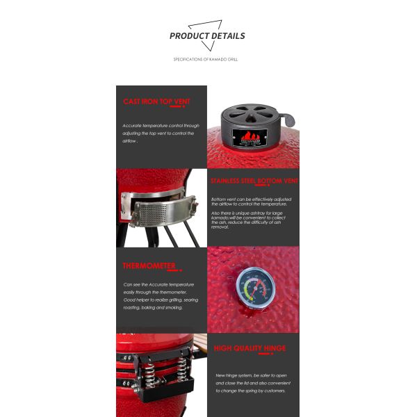 KIMSTONE the Most Popular of 22 Inch OUTDOOR Kamado Kitchen Restaurant Charcoal Griller