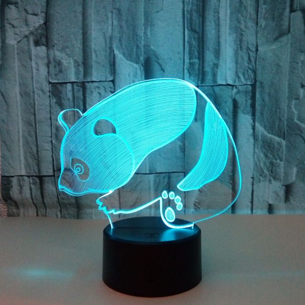 New hot selling LED Panda 3D night lights Colorful touch visual stereo lights Illusion gift table lamp