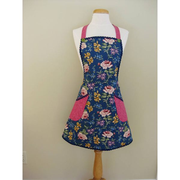 Ladies Apron, Floral Apron, Kitchen Apron, Full Cooking Apron, Gift For Women, Yellow Apron, cooking Apron, Adult Aprons